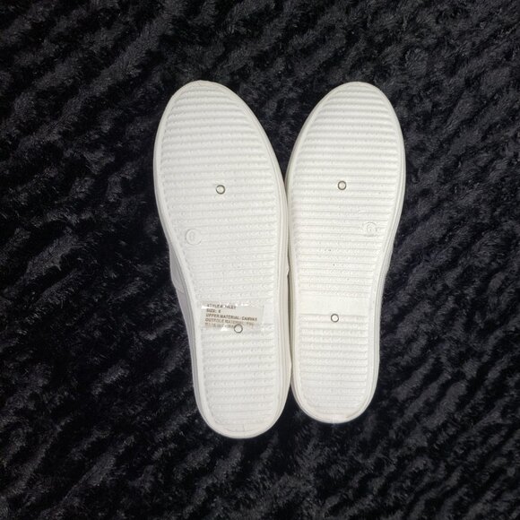 Canvas Casual Ivory Lace Up Loafers Low Top Shoes Off White Size 6 NWT - Picture 8 of 12